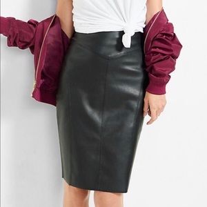 Express High Waist Faux Leather Pencil Skirt